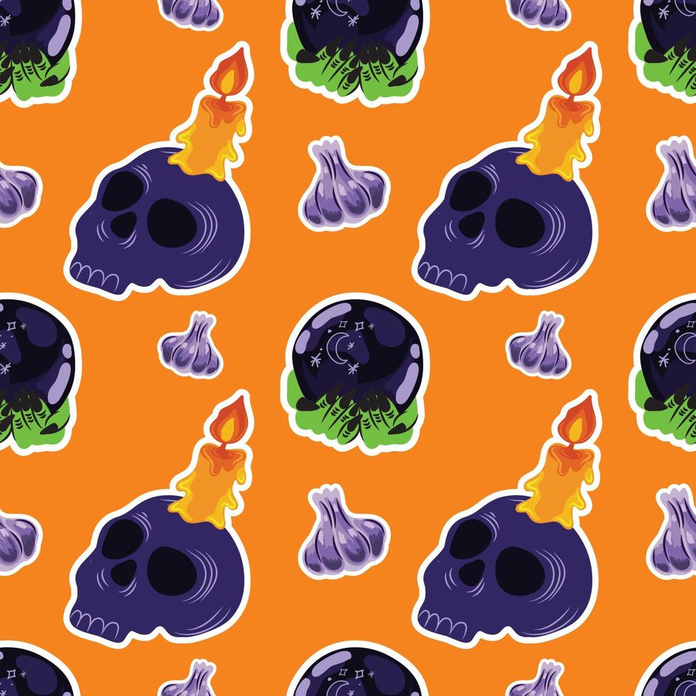 Halloween carino elementi modello design arancia sfondo vettore