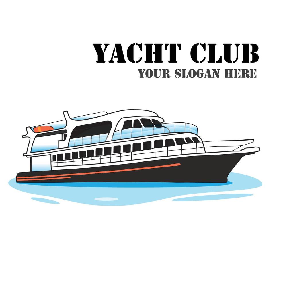 lussuoso yacht nave per viaggio o festa nel il oceano per commerciale. vettore illustrazione isolato su bianca sfondo.