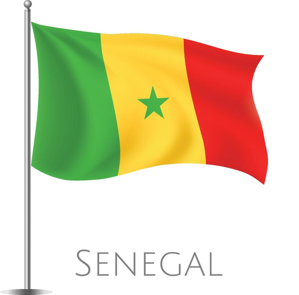 Senegal volare bandiera con astratto vettore arte opera e sfondo design