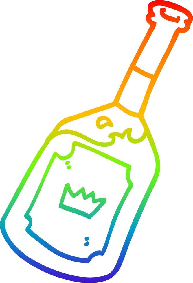 bevanda alcolica del fumetto di disegno a tratteggio sfumato arcobaleno vettore
