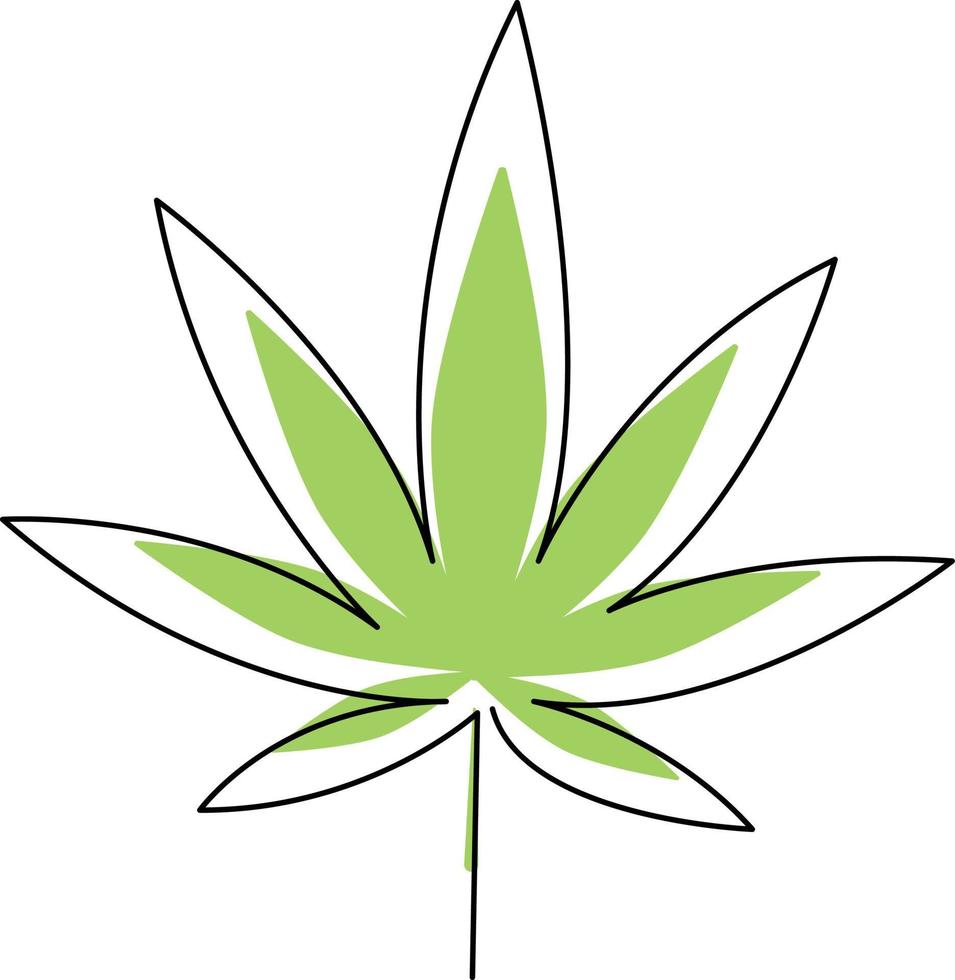 continuo linea disegno di cannabis. vettore