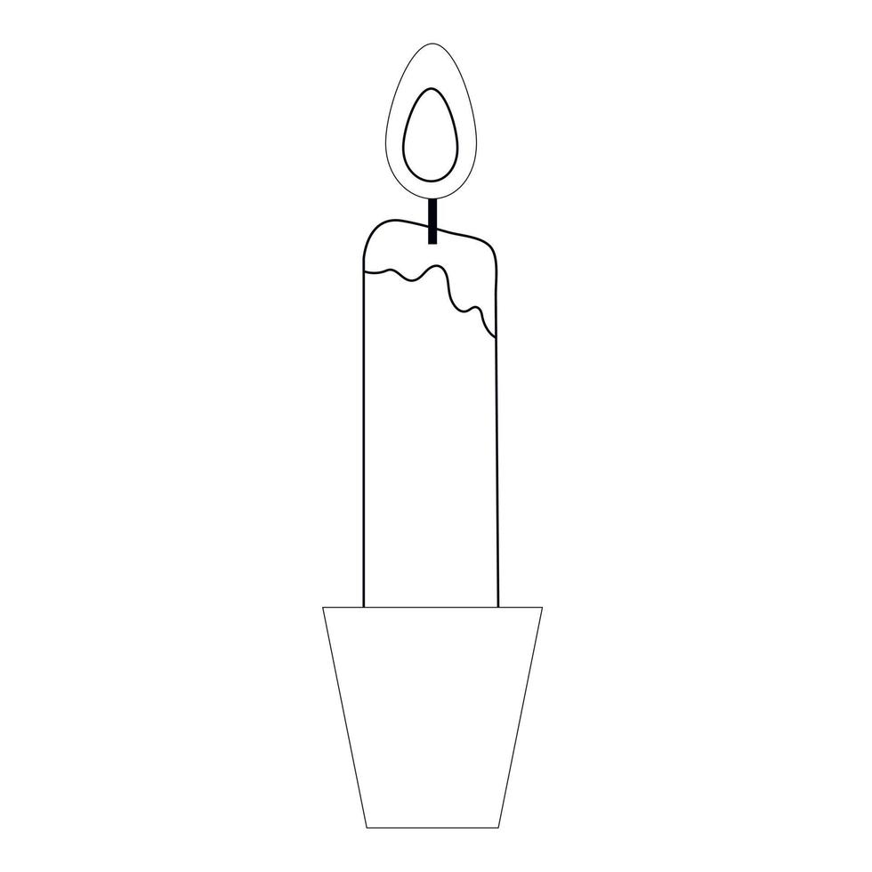 nero e bianca linea candela. vettore illustrazione.