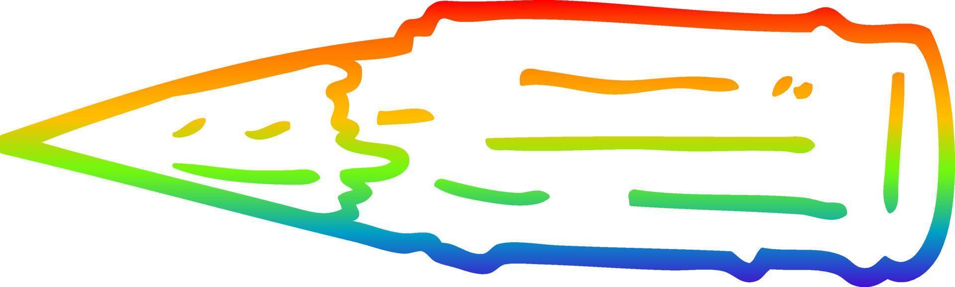 arcobaleno gradiente di disegno a tratteggio di vampiro insanguinato cartone animato vettore