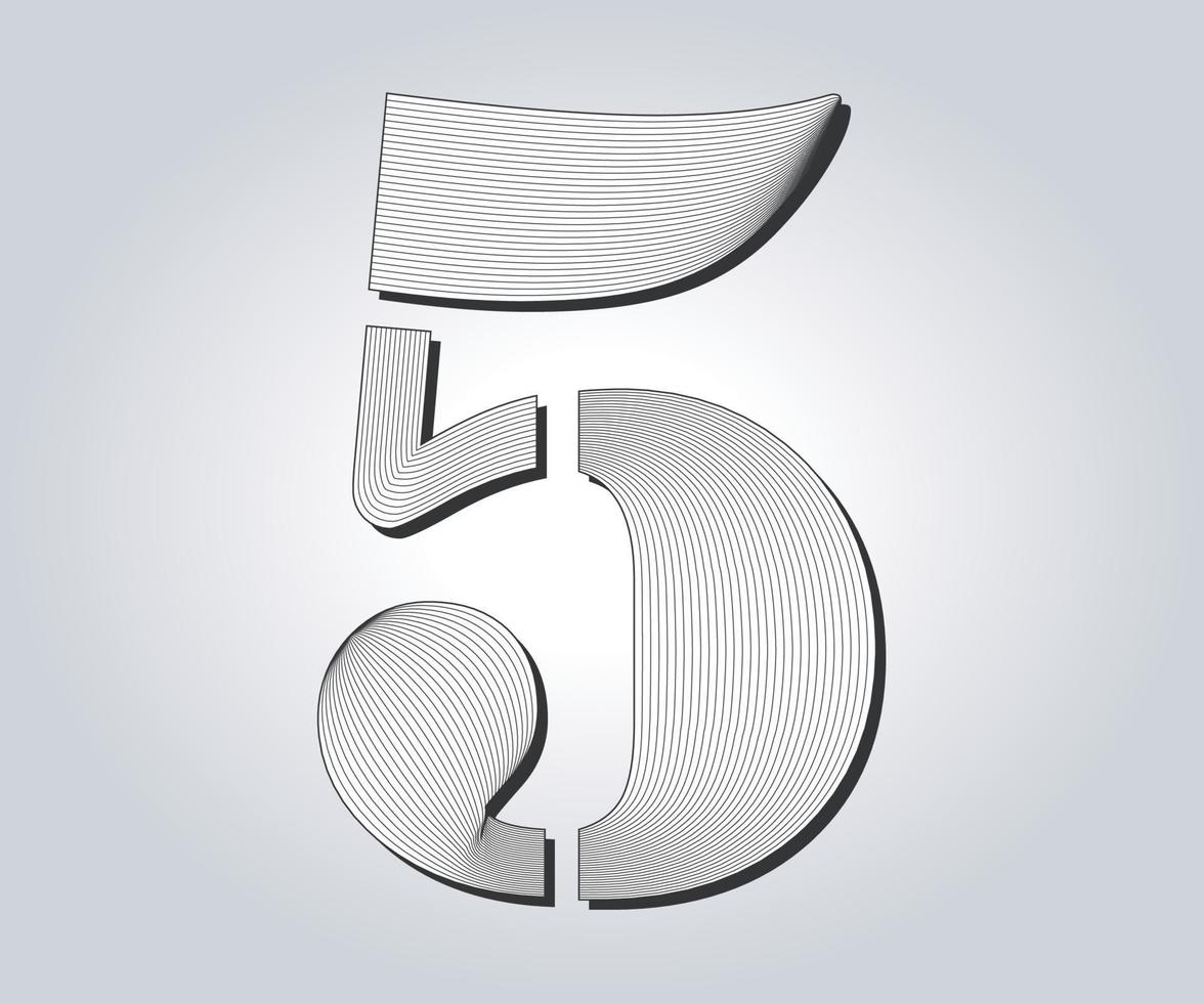 5, numerico guilloché design vettore