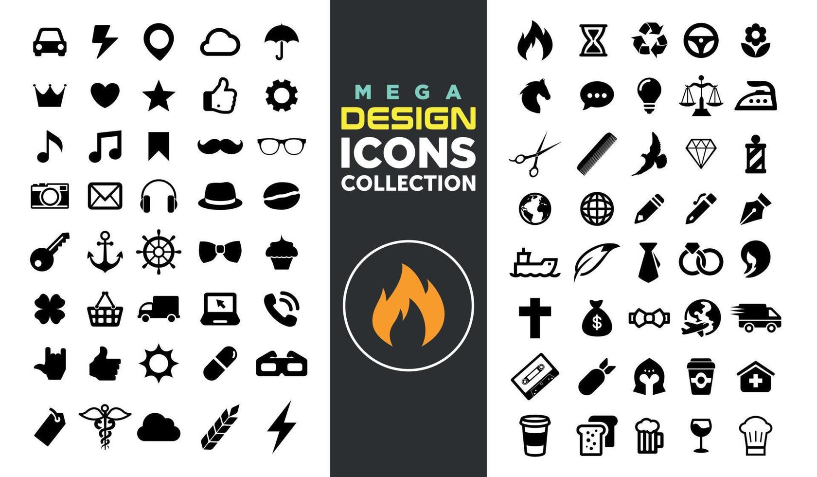 mega design icone collezione vettore