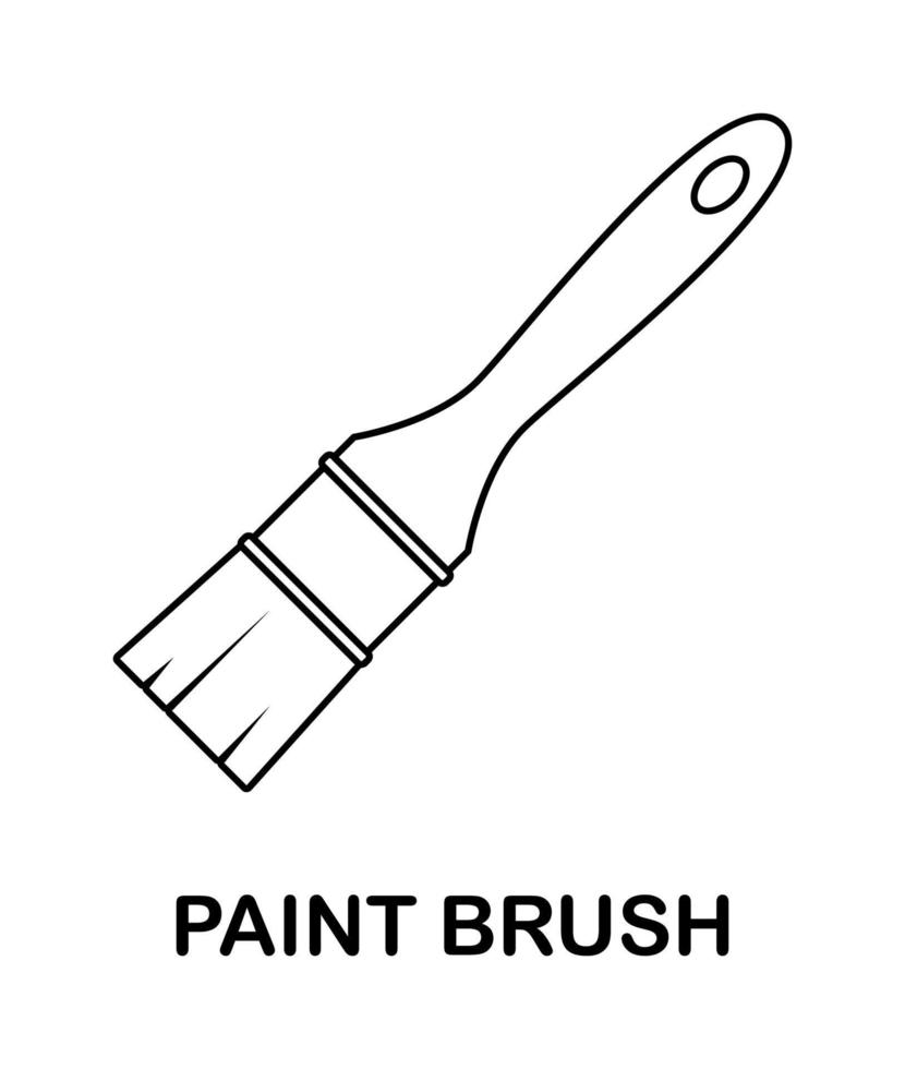 colorazione pagina con dipingere spazzola per bambini vettore