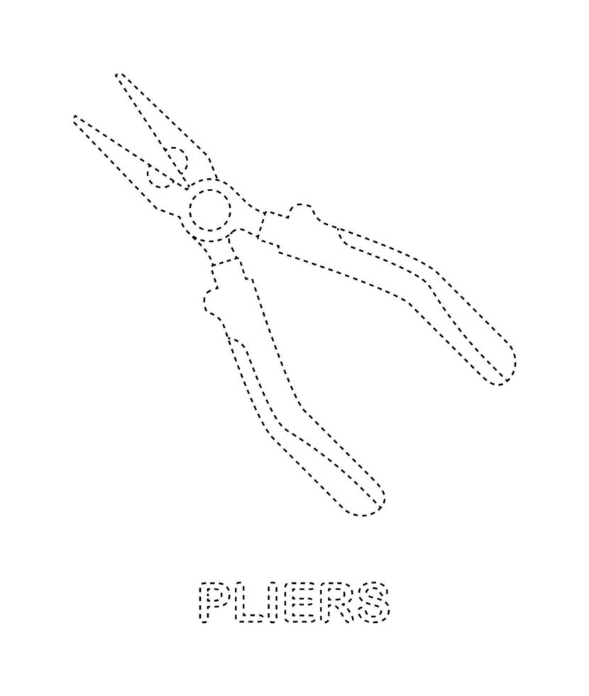 pinze tracciato foglio di lavoro per bambini vettore