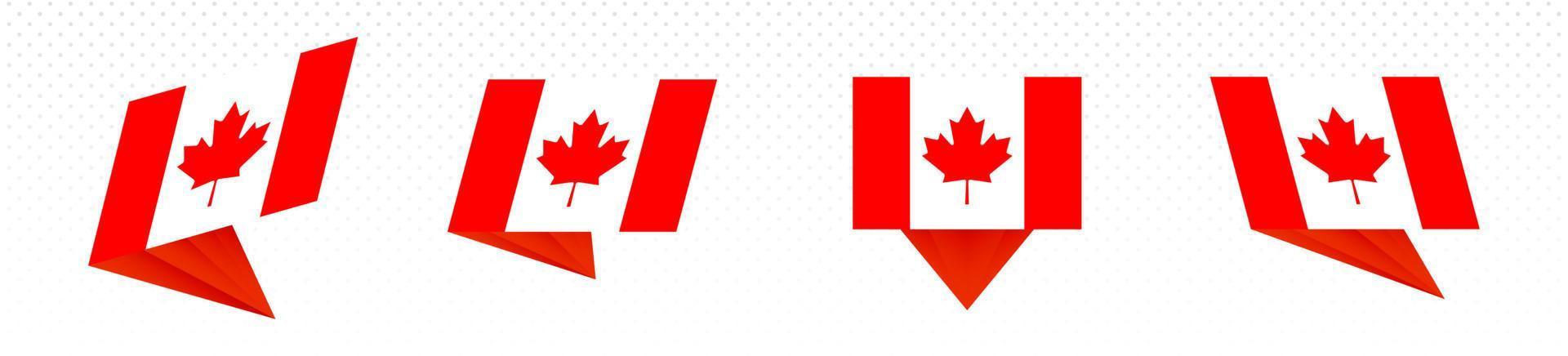 bandiera di Canada nel moderno astratto disegno, bandiera impostare. vettore