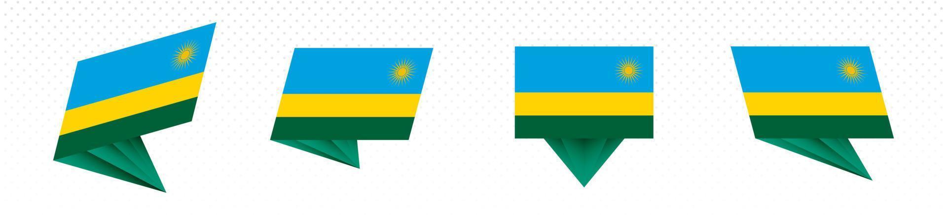 bandiera di Ruanda nel moderno astratto disegno, bandiera impostare. vettore