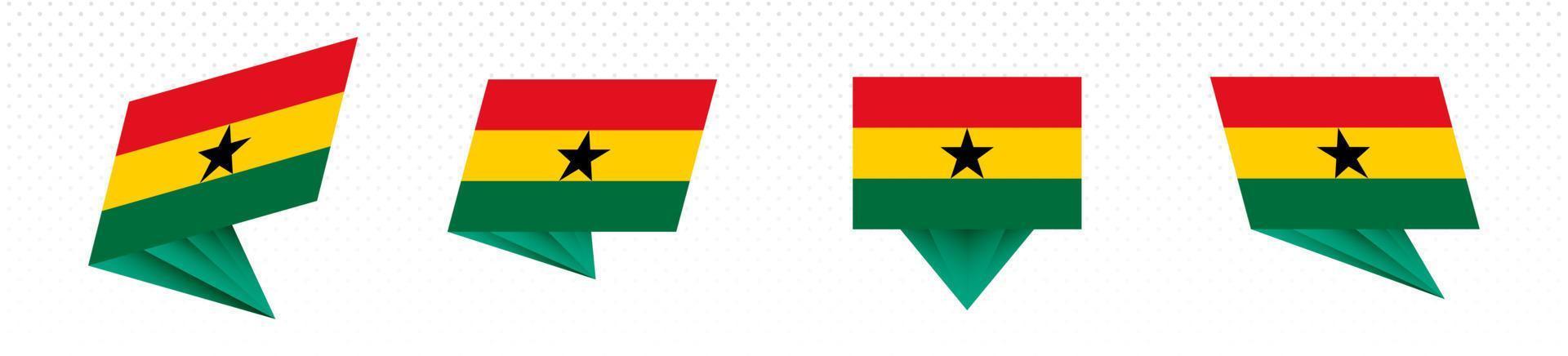 bandiera di Ghana nel moderno astratto disegno, bandiera impostare. vettore