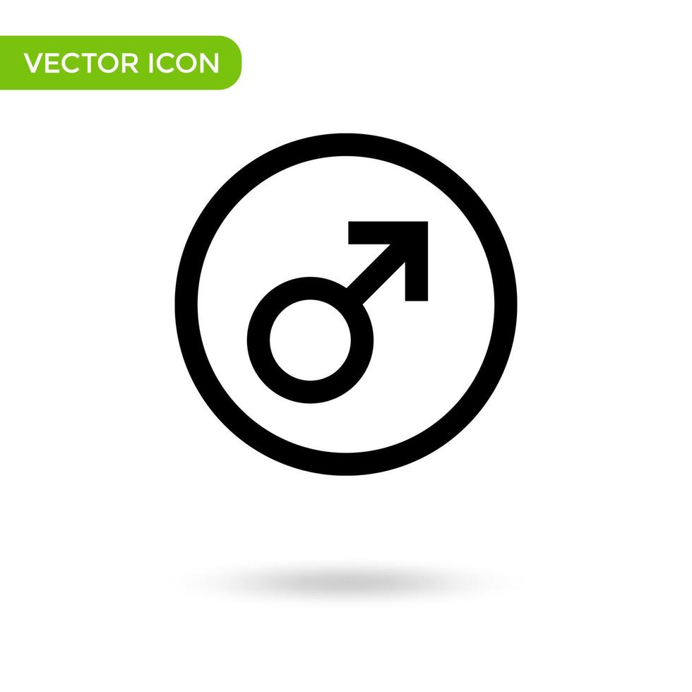 maschio simbolo icona. minimo e creativo icona isolato su bianca sfondo. vettore illustrazione simbolo marchio