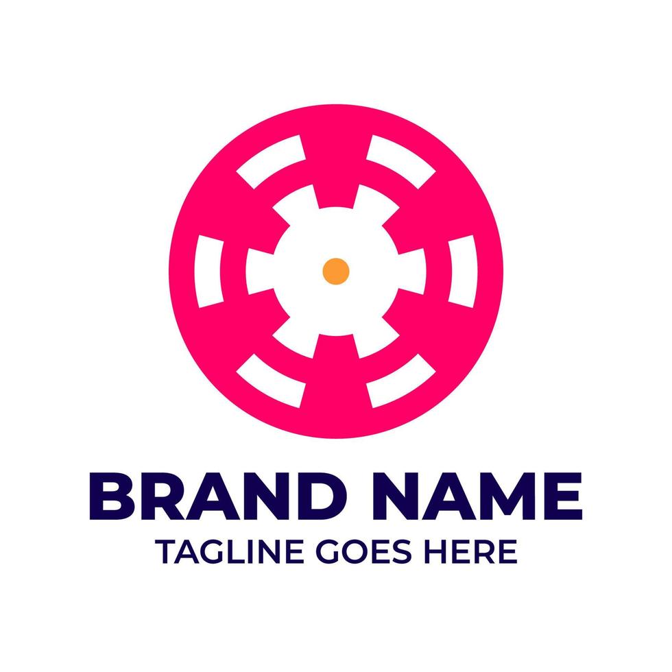 logo è il marca identità di un' azienda, Questo logo con orientamento stile guida vettore