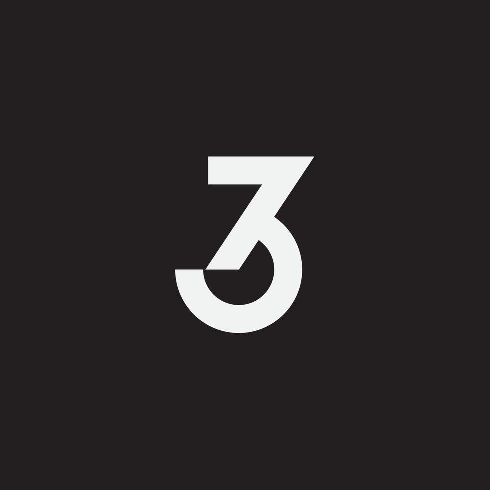 numero 73 monogramma logo modello. vettore