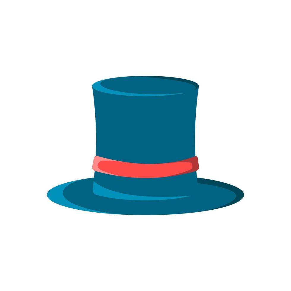 mago cappello illustrazione nel blu con rosso nastro su isolato sfondo vettore