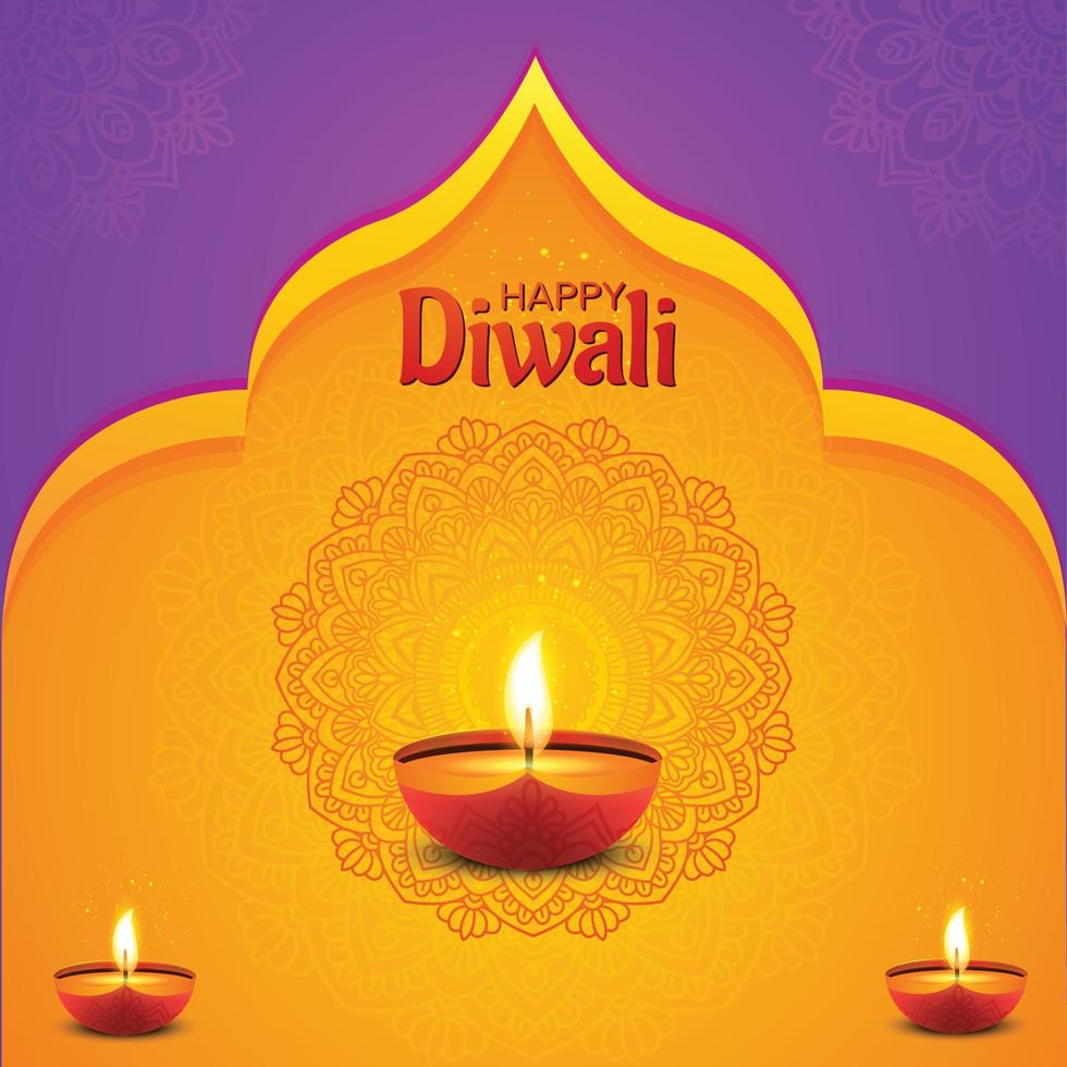 contento Diwali Festival sociale media bandiera design vettore