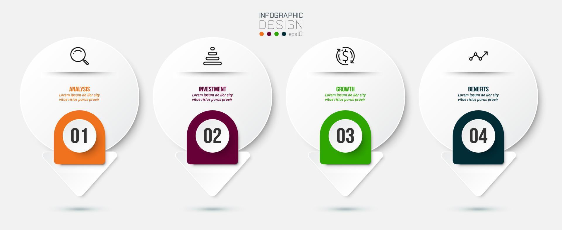 concetto di business modello infografica con passo. vettore