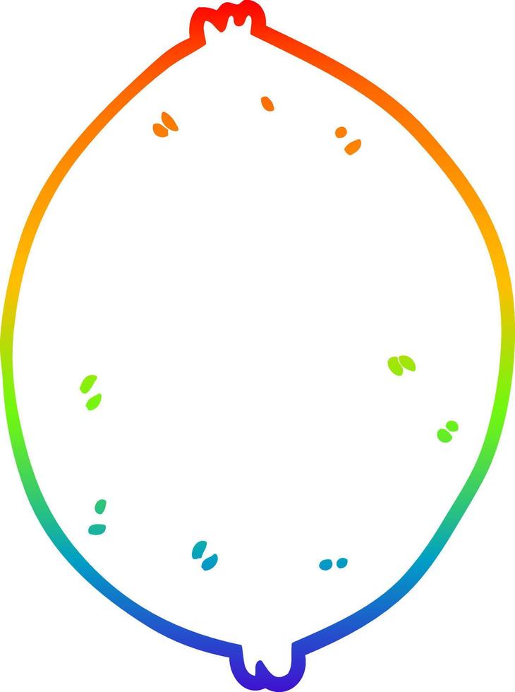 arcobaleno sfumato disegno a tratteggio cartone animato limone vettore