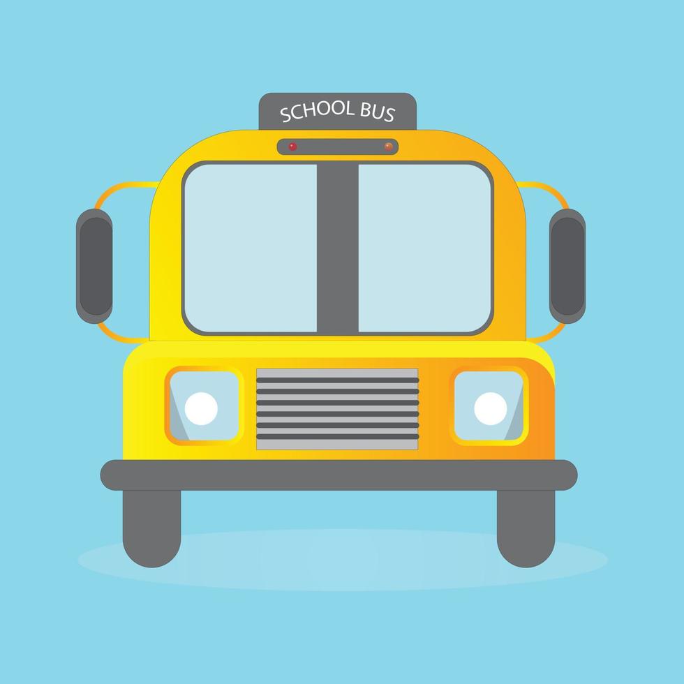 indietro per scuola autobus nel giallo colore alunno formazione scolastica viaggio piatto vettore illustrazione