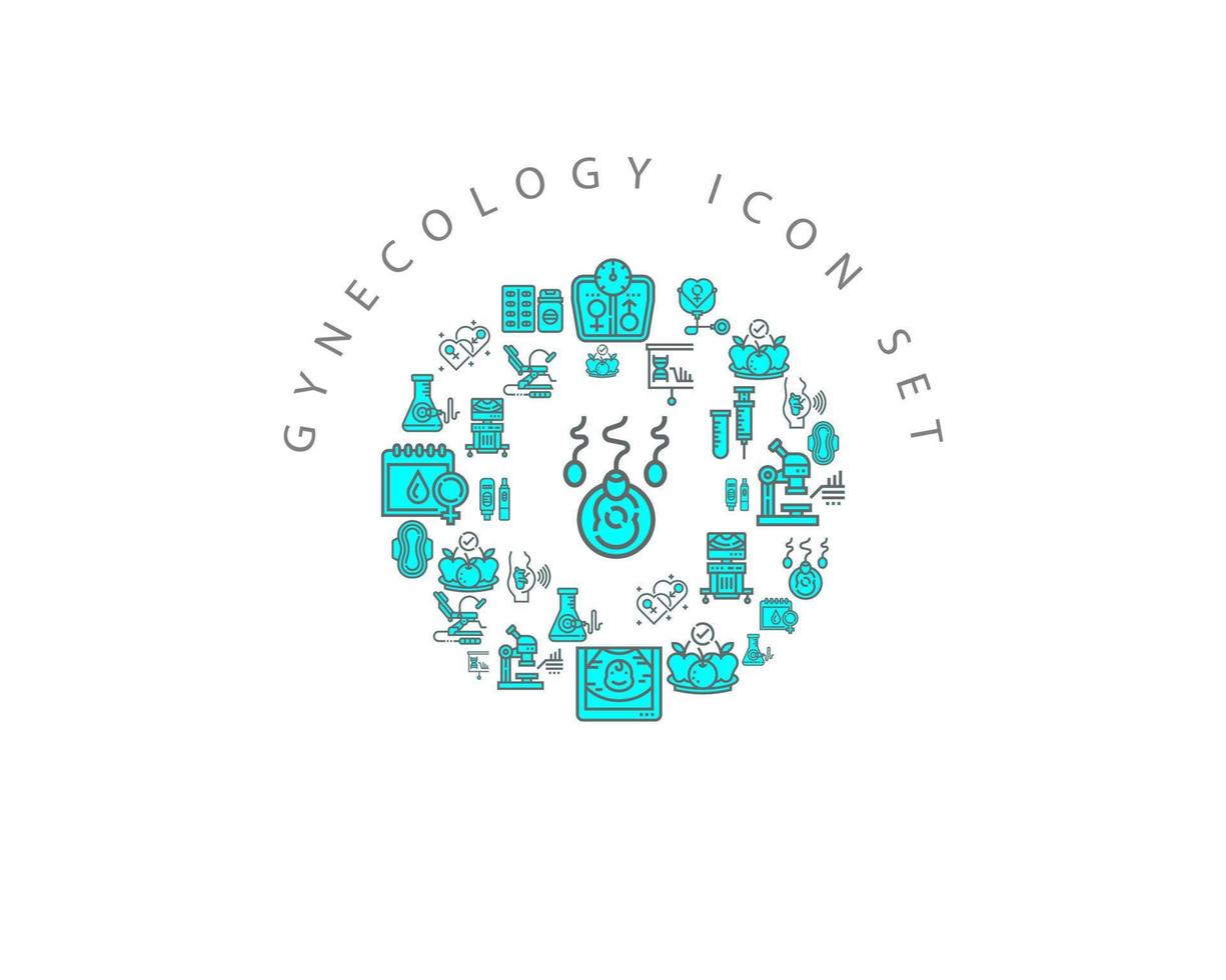 ginecologia icona impostato design su bianca sfondo. vettore