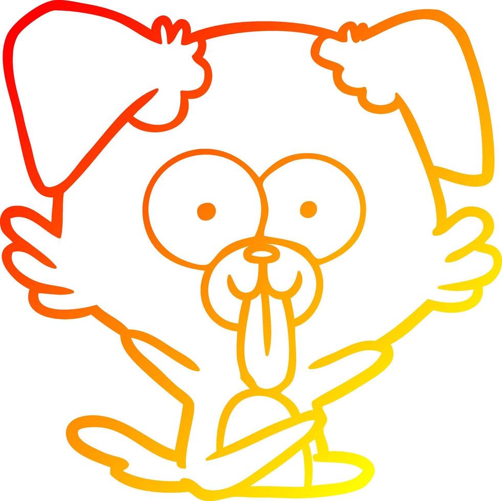 caldo gradiente disegno cane cartone animato con la lingua fuori vettore