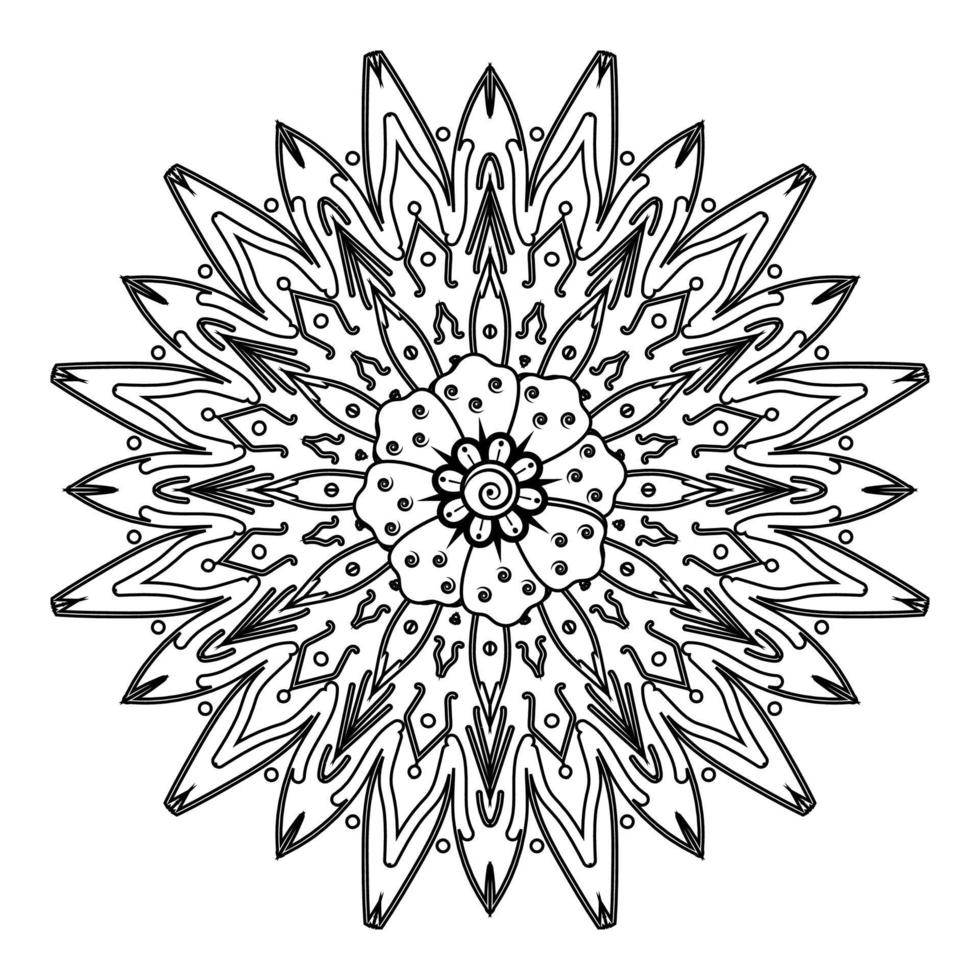 sfondo floreale con fiore mehndi. ornamento decorativo in stile etnico orientale. libro da colorare. vettore