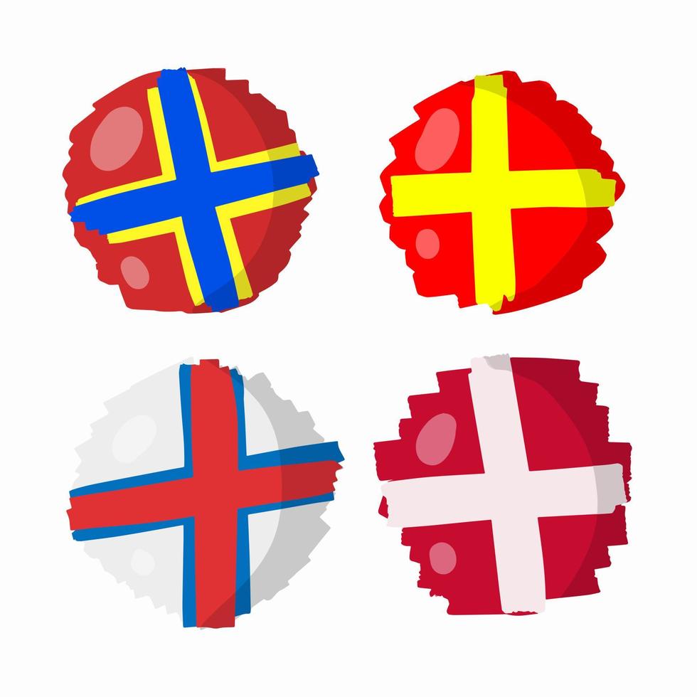 bandiere di Danimarca, faraone, una terra, scania. scandinavo bandiera con un' attraversare. viaggio per settentrionale Europa. vettore