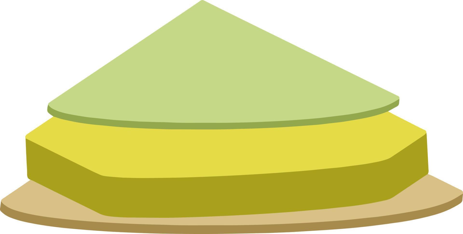 strato di isolamento. schema di costruzione lavori. pavimento e parete riparazioni. giallo e verde Materiale su un' Marrone base nel isometrico Visualizza vettore