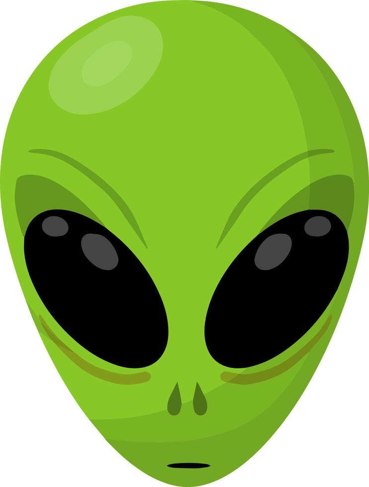 alieno. mostro extraterrestre con testa verde vettore