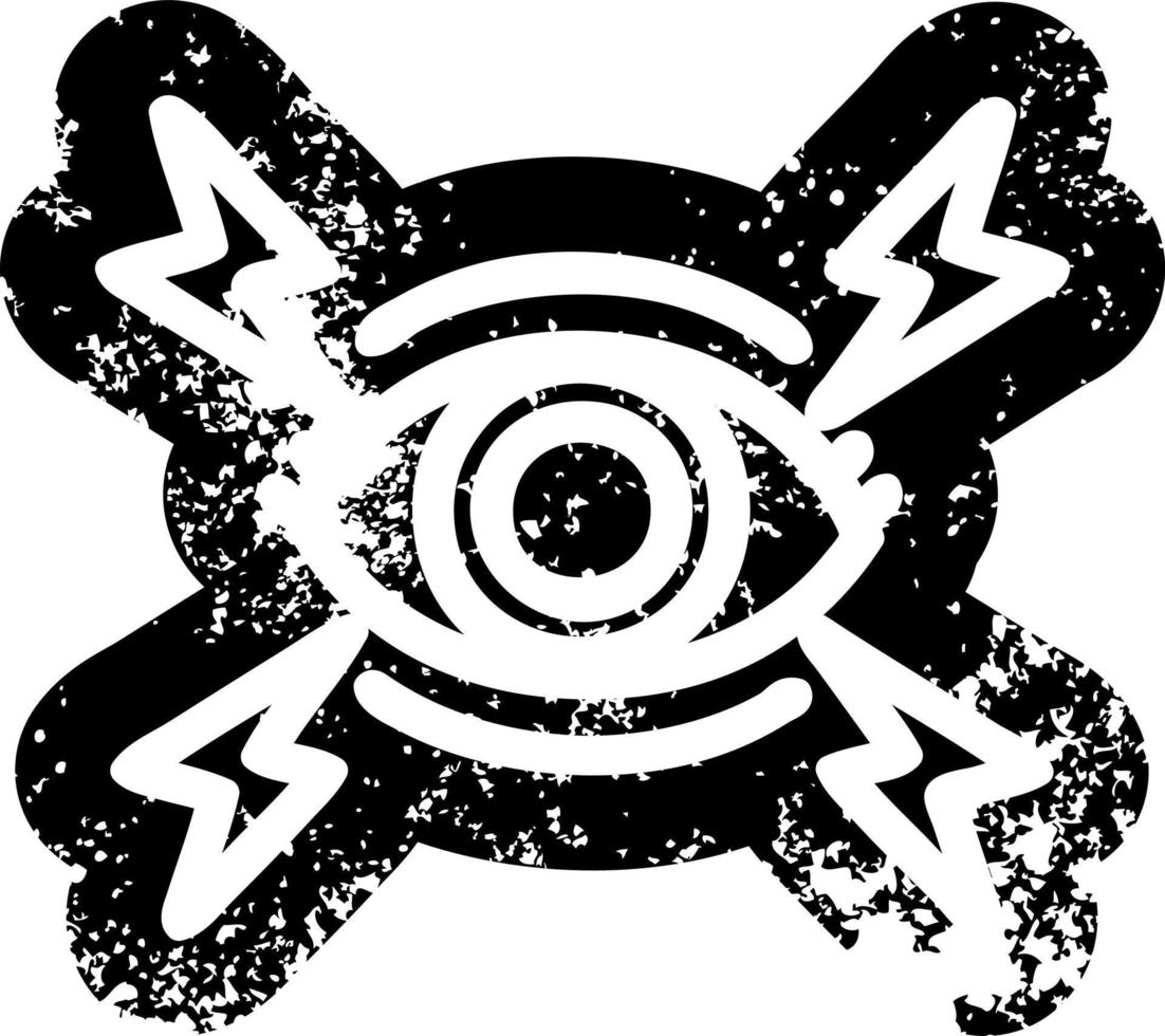 icona mistica dell'occhio angosciato vettore