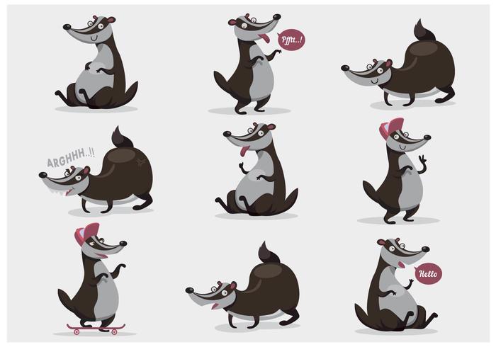 Sticker Vector Badger miele