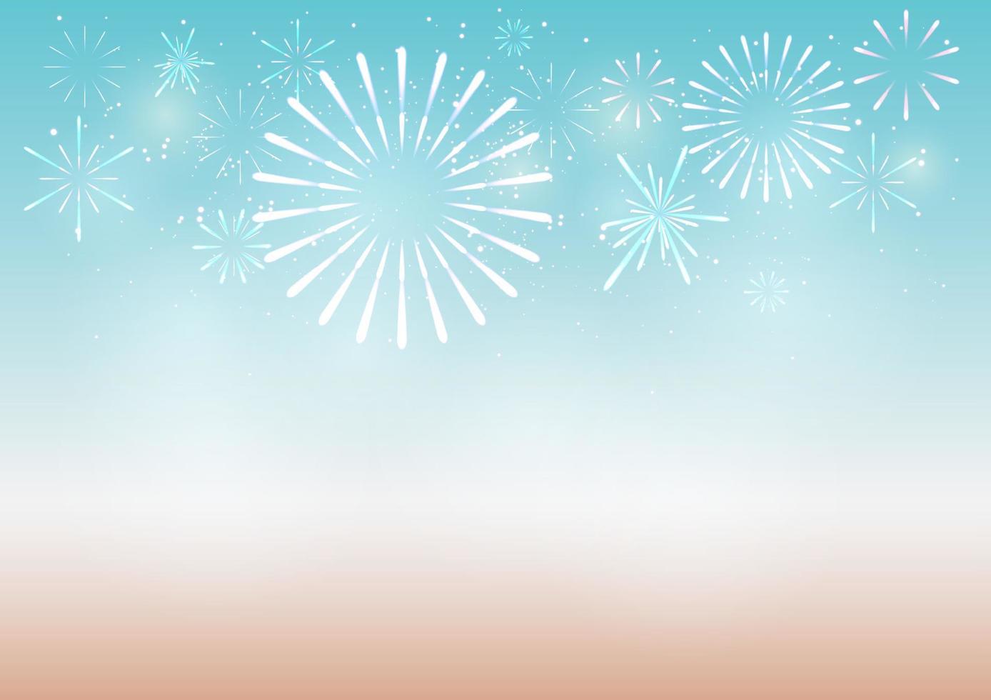 fuochi d'artificio e bokeh su nuovo anni giorno e copia spazio. vacanza astratto sfondo fatto a partire dal vettore