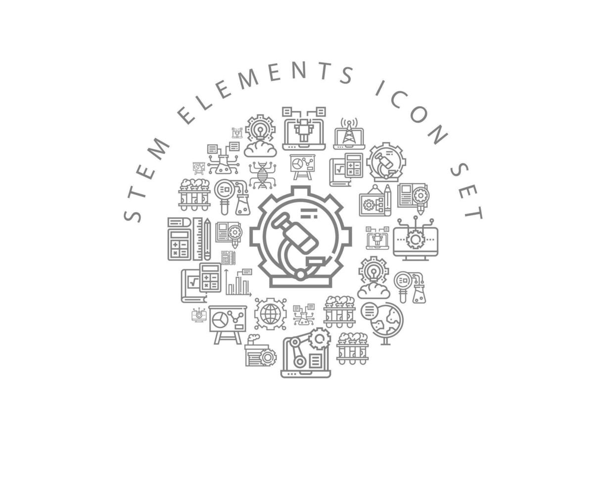 stelo elementi icona impostato design su bianca sfondo. vettore