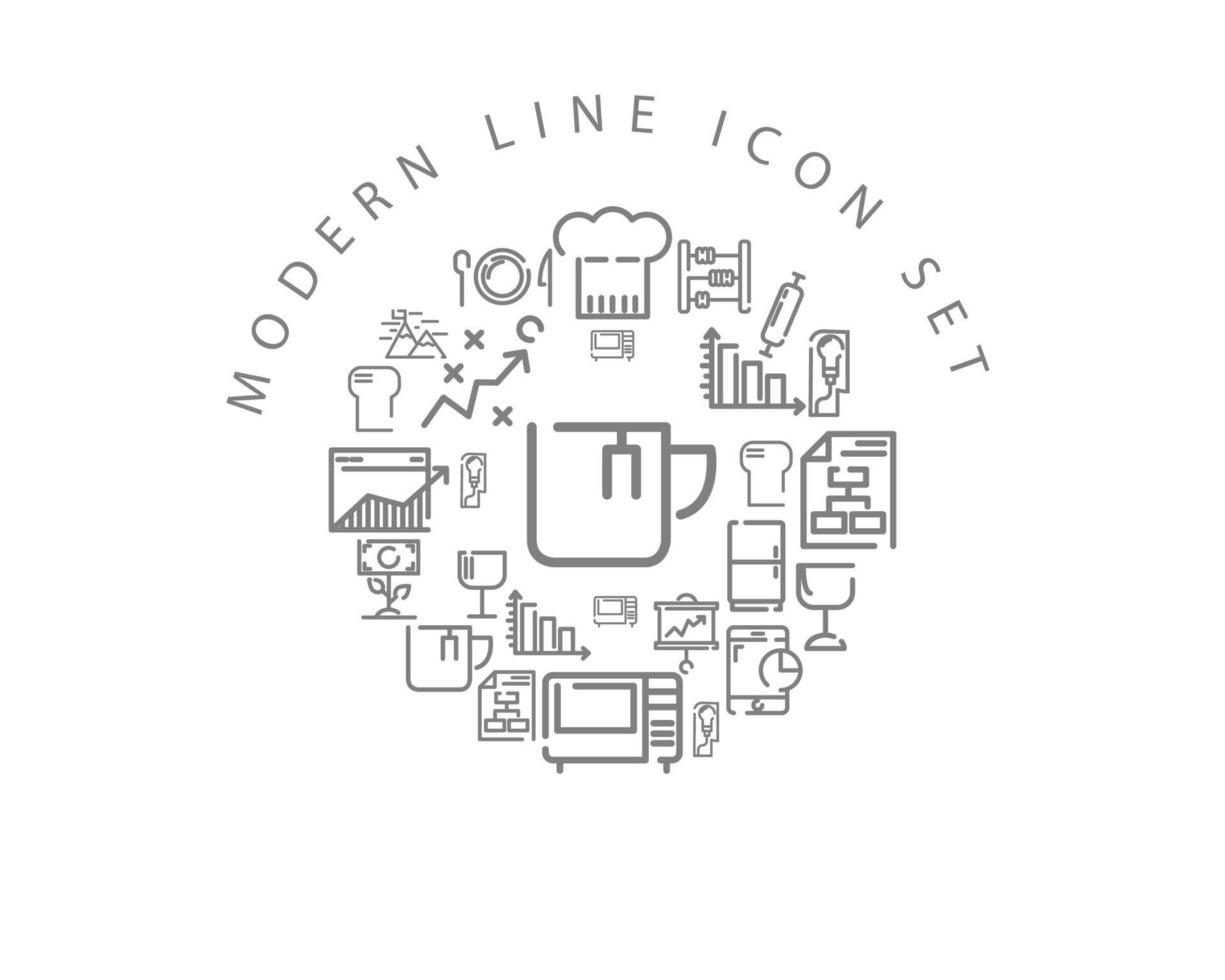moderno linea icona impostato design su bianca sfondo icona impostato design su bianca sfondo vettore