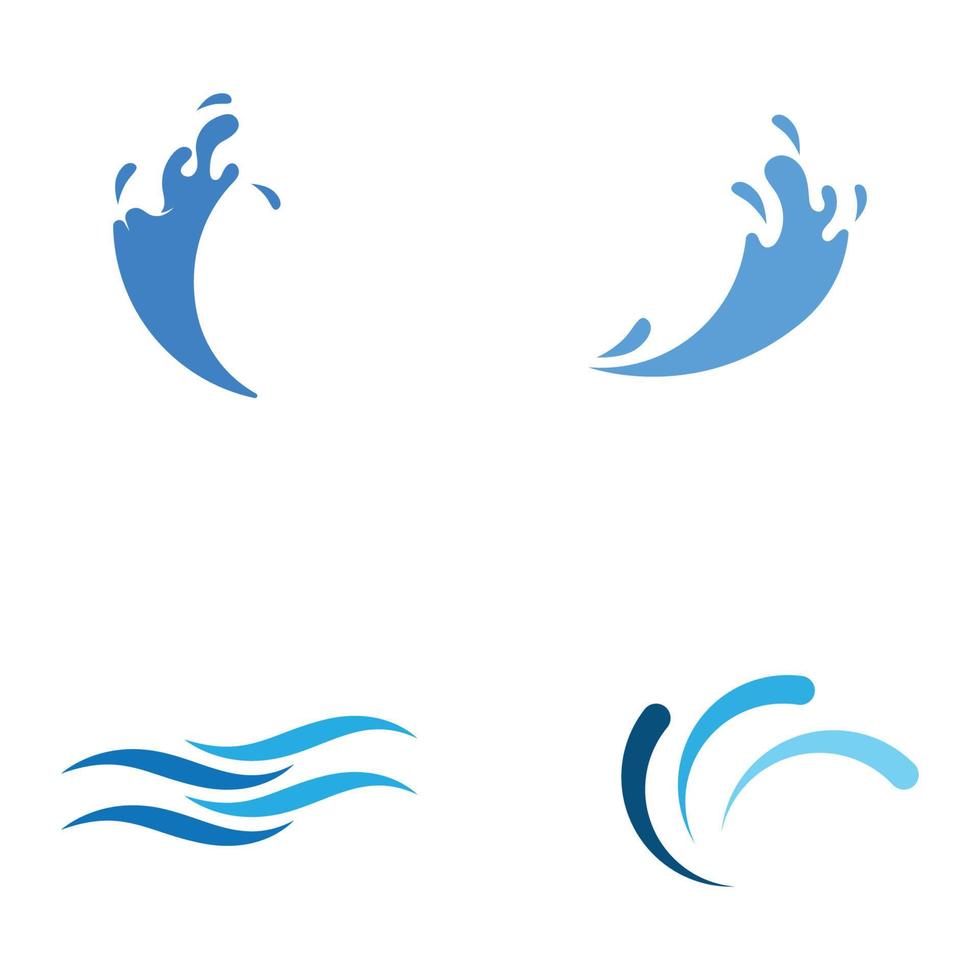 logo dell'onda d'acqua e logo dell'onda del mare o onda d'acqua della spiaggia, con il concetto di design vettoriale del modello di illustrazione del simbolo.