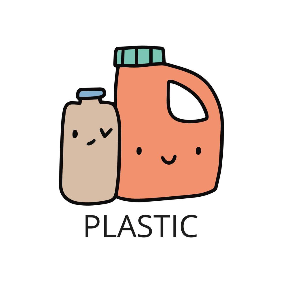 plastica spazzatura vettore illustrazione.