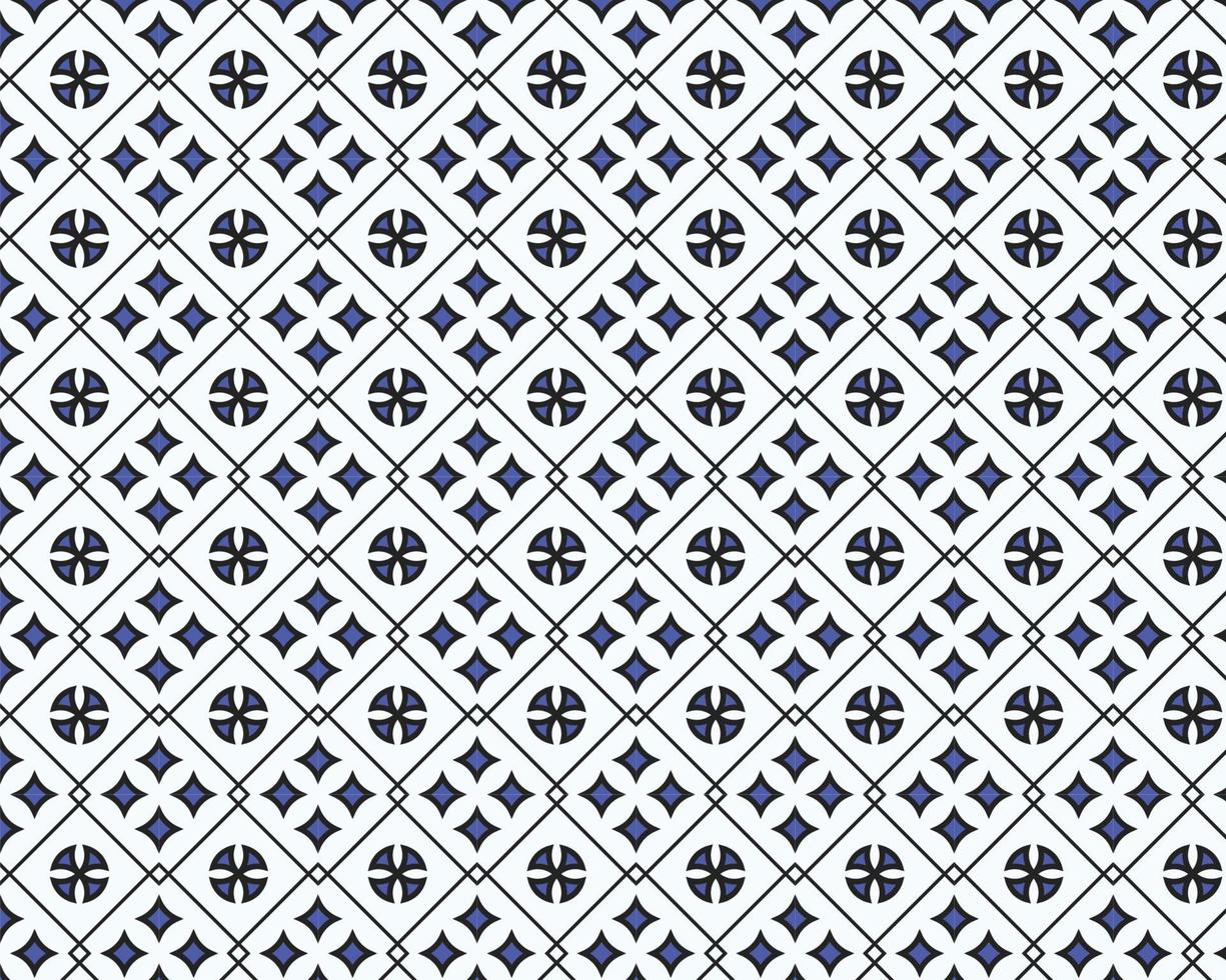 geometrico marocchino stile senza soluzione di continuità blu modello piastrella ornamento vettore