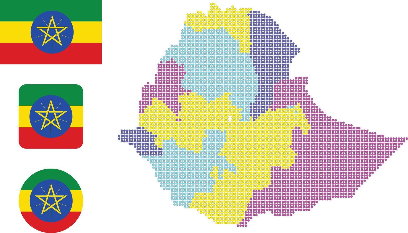 Etiopia carta geografica e bandiera piatto icona simbolo vettore illustrazione