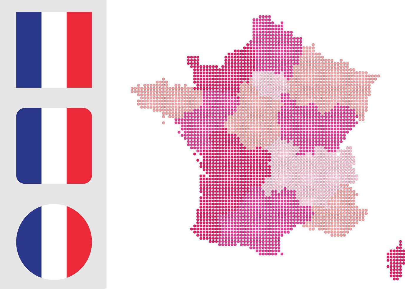 Francia carta geografica e bandiera piatto icona simbolo vettore illustrazione