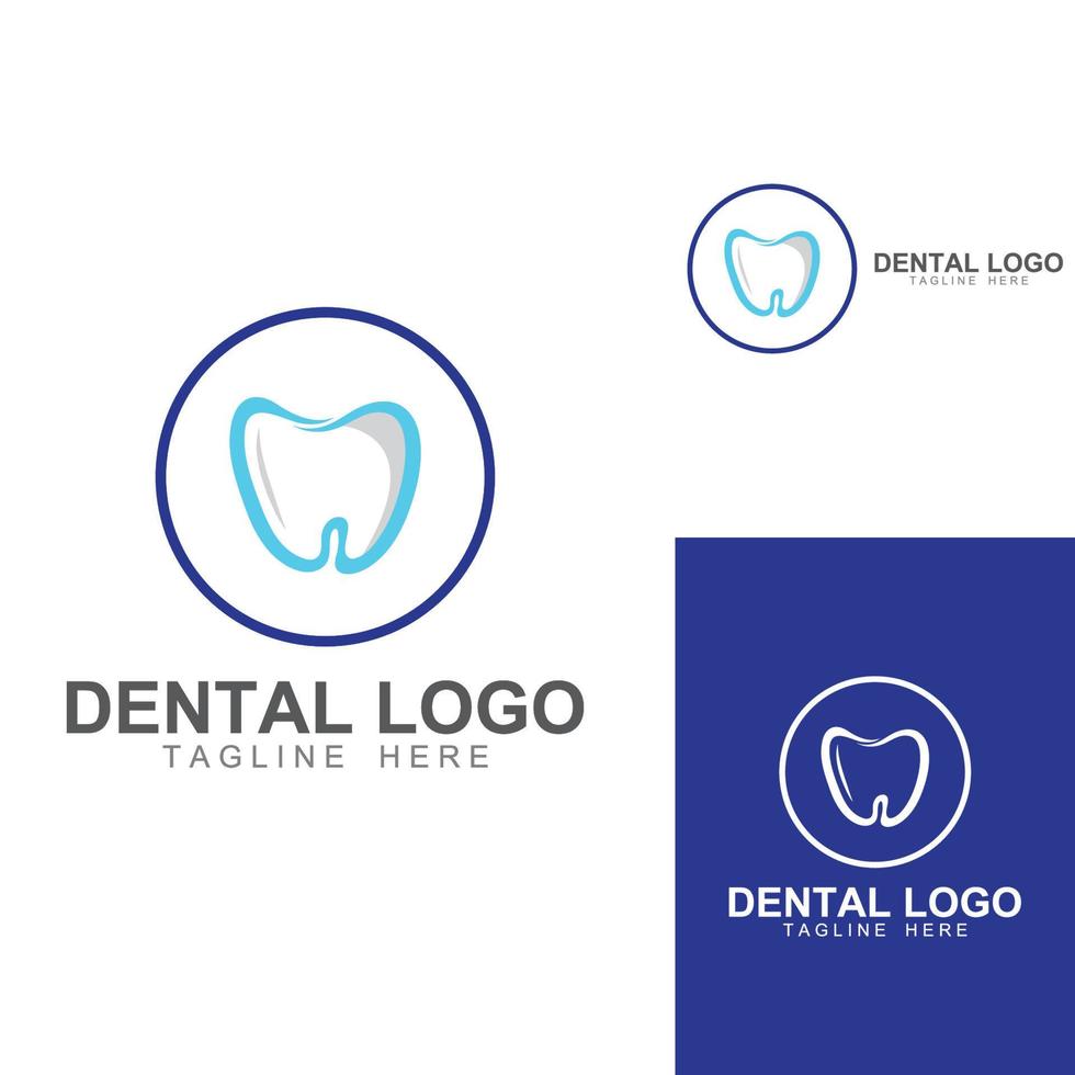 dentale logo, logo per dentale Salute, e logo per dentale cura. utilizzando un' modello illustrazione vettore design concetto