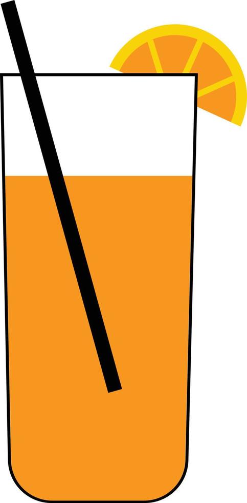 bevanda con arancia su bianca sfondo. fresco arancia succo nel un' bicchiere. salutare biologico cibo. piatto stile. vettore