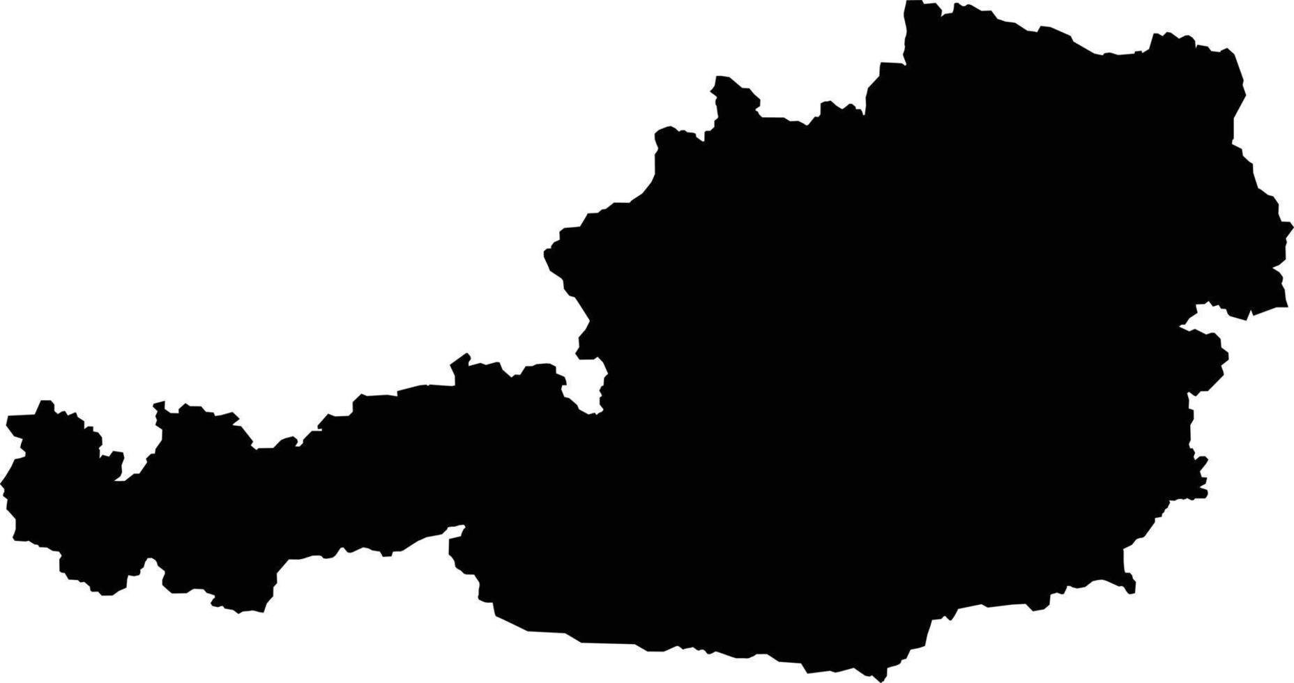 Austria carta geografica nel nero su bianca sfondo. icona di Austria carta geografica. piatto stile. vettore