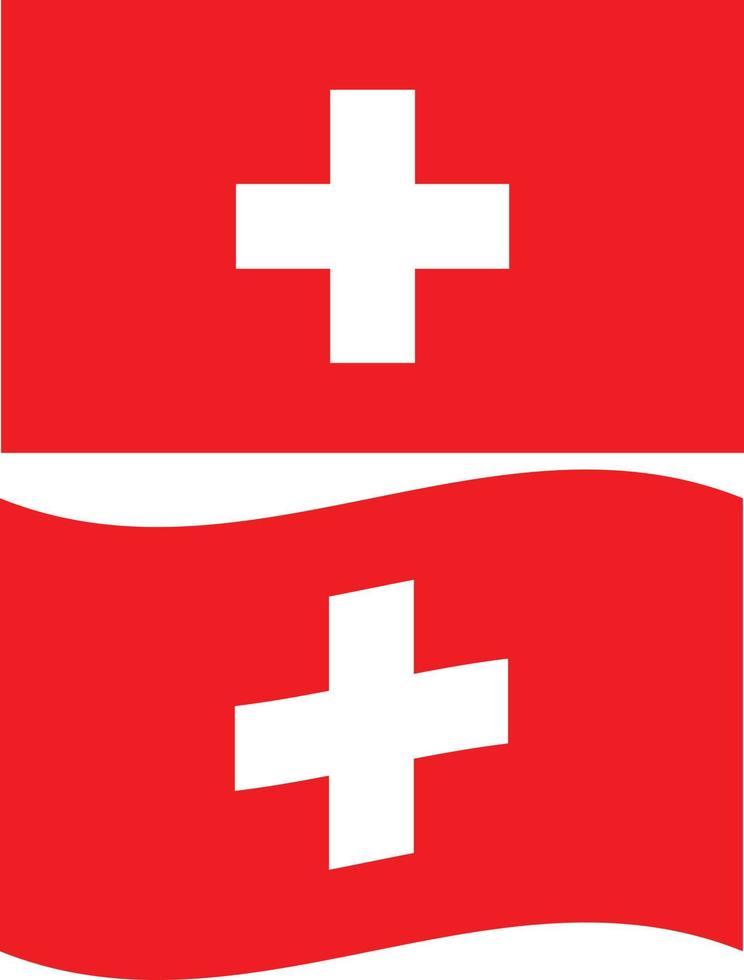 bandiera di Svizzera su bianca sfondo. nazionale Svizzera bandiera. piatto stile. vettore