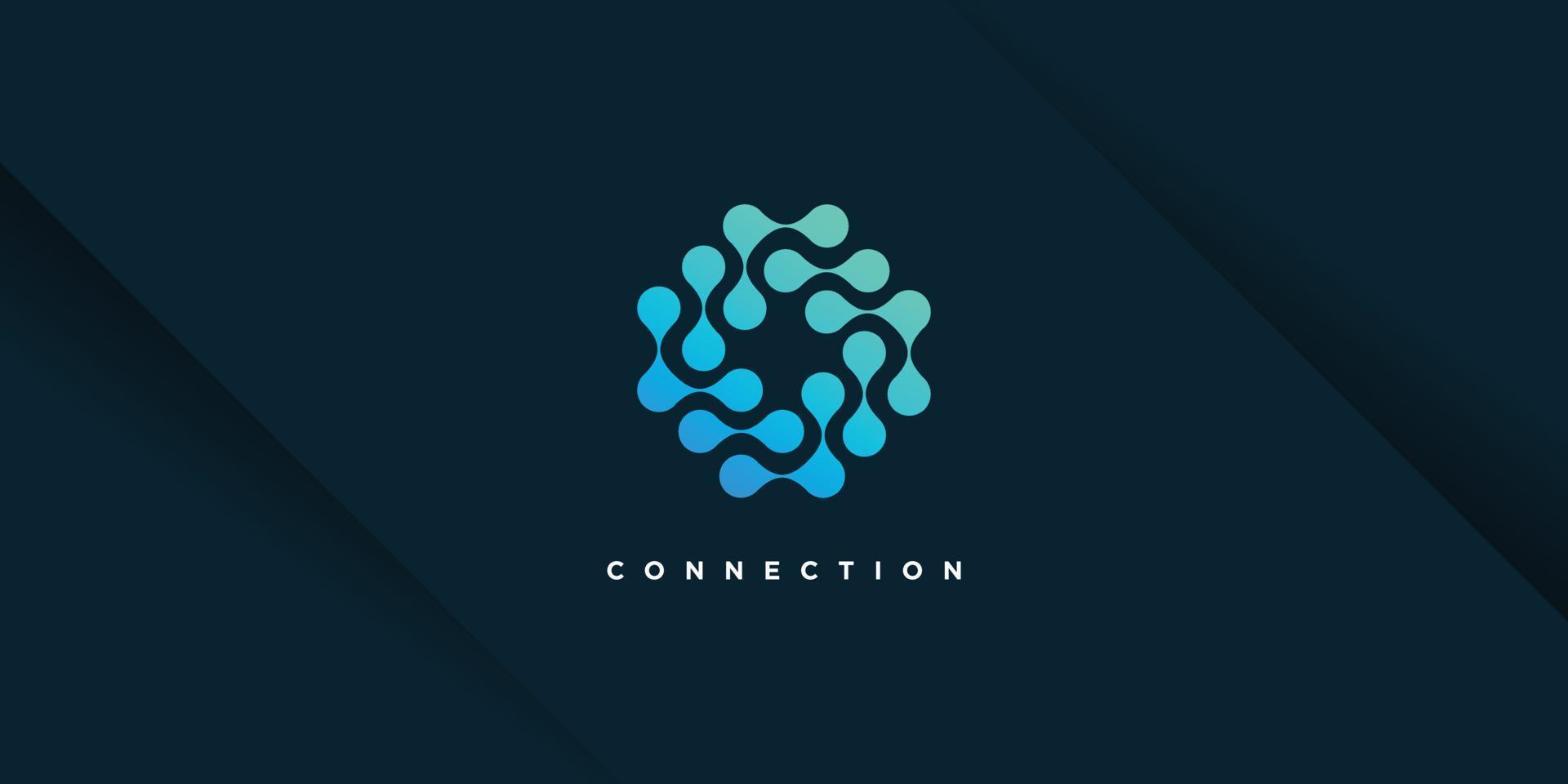 connessione logo design vettore con creativo unico punto concetto