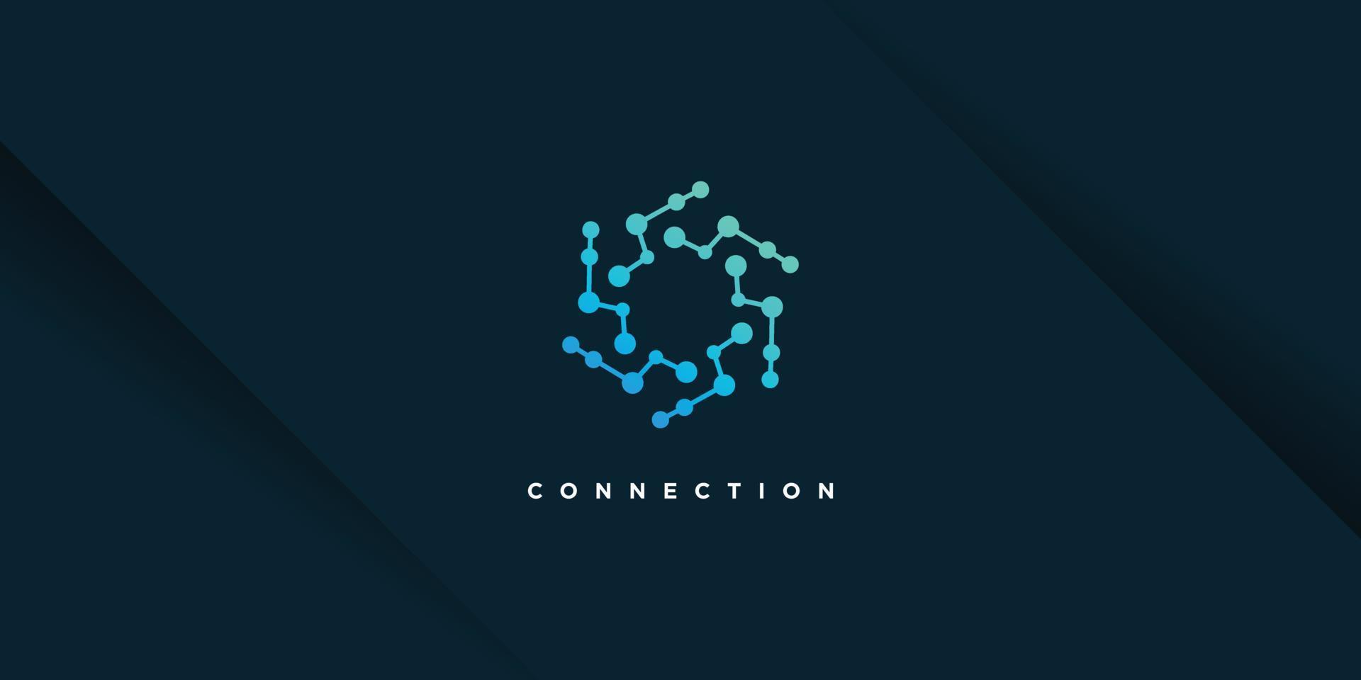 connessione logo design vettore con creativo unico punto concetto
