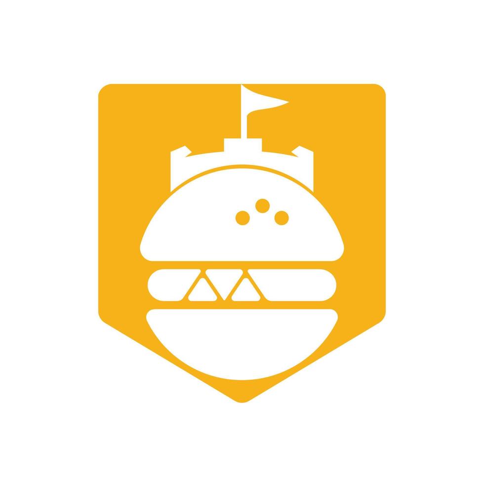 hamburger castello vettore logo design.