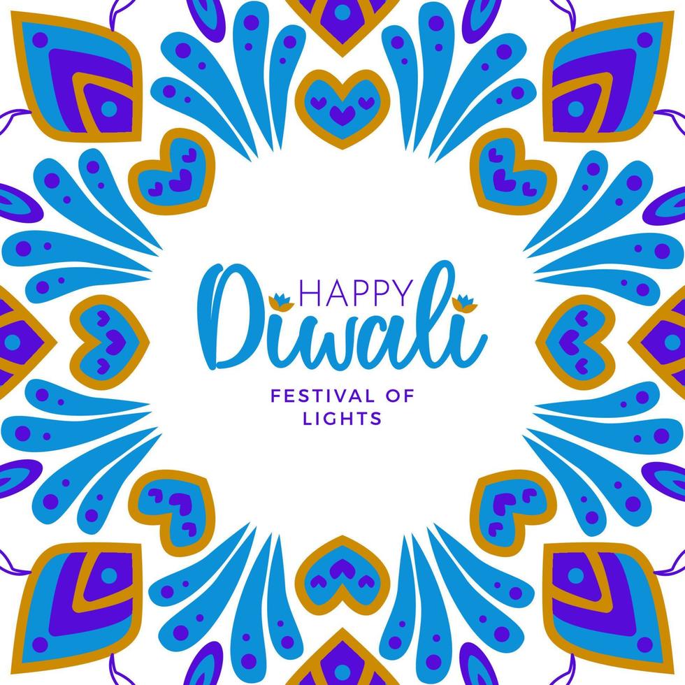 minimalista contento Diwali Festival di luci celebrazione sfondo design vettore