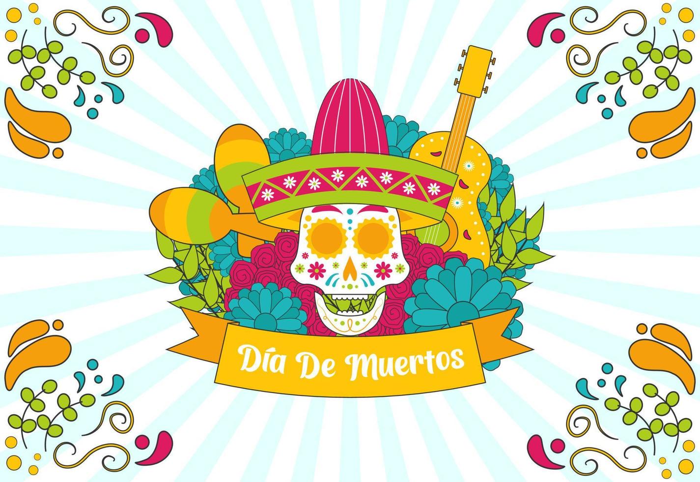 festivo dia de muertos messicano vacanza sfondo design vettore