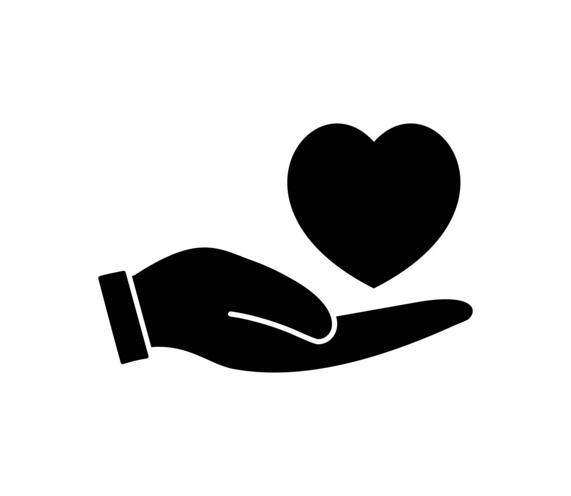 mano e amore icona vettore logo design modello