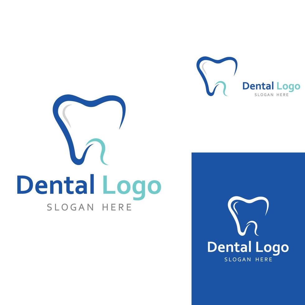 dentale logo, logo per dentale Salute, e logo per dentale cura. utilizzando un' modello illustrazione vettore design concetto