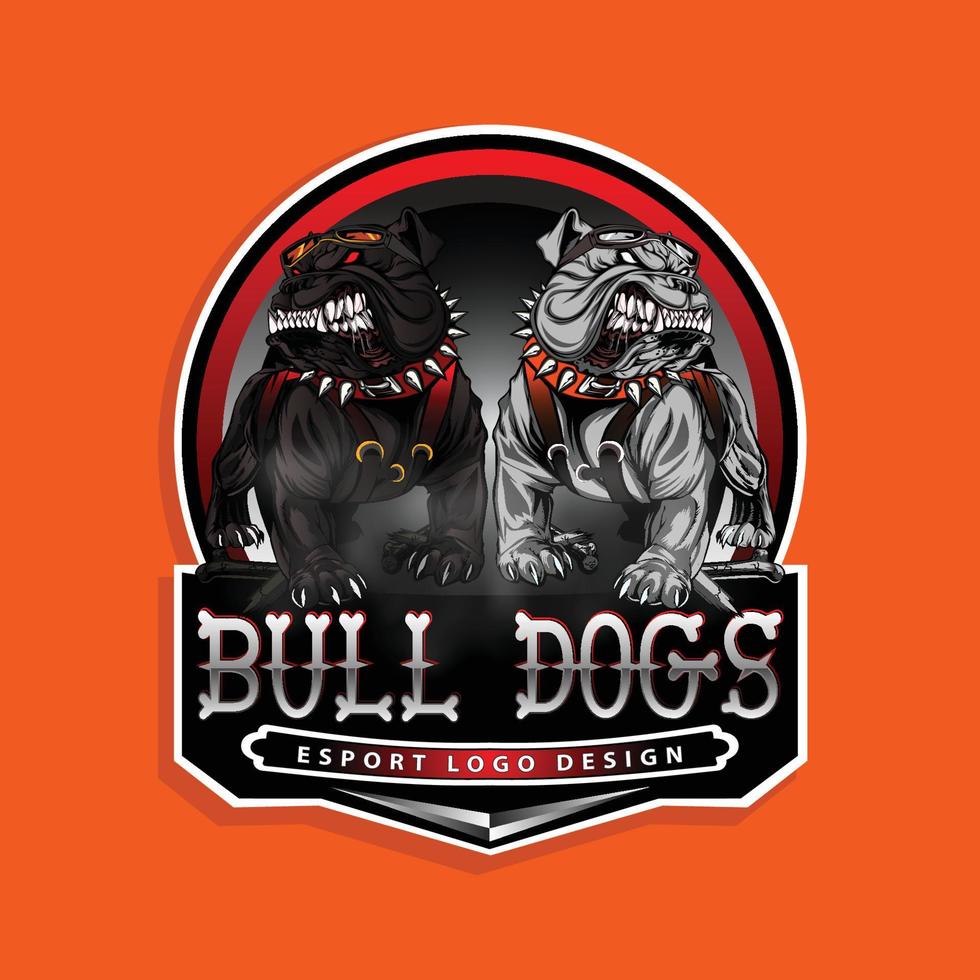 rabbia bulldog gioco portafortuna logo vettore